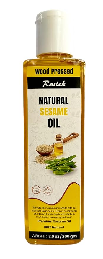 Raslok Pure Natural Seasame Oil | Wood Pressed (3.52, Ounces)