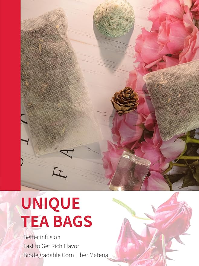 TeeLux Hibiscus Iced Tea, Family Sized Hibiscus Tea Bags, Natural Hibiscus Flowers Herbal Tea