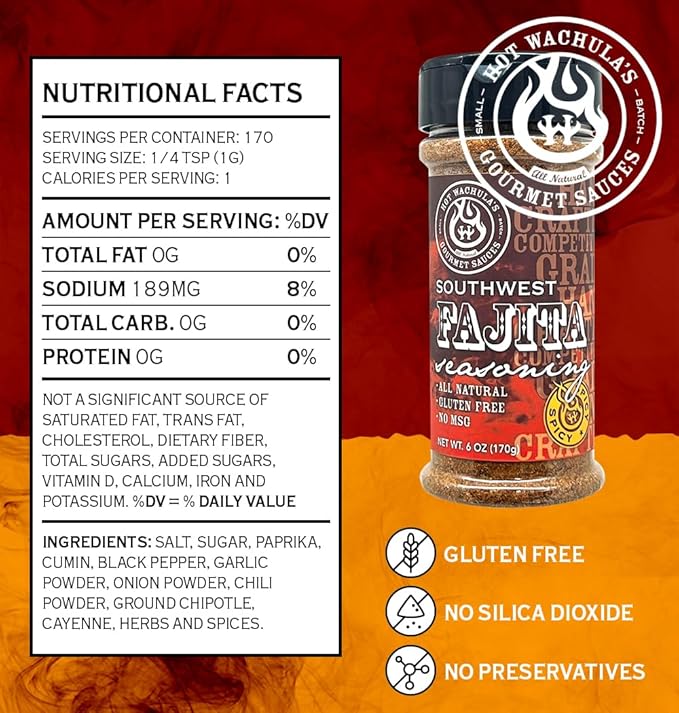 Hot Wachula?™s Southwest Fajita Seasoning | Premium Tex-Mex Seasoning for Grilling and Cooking |