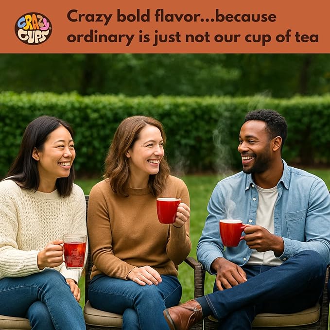 Crazy Cups Hot Cinnamon Spice Herbal Tea Pods, 22 Count | Caffeine Free, Kosher Certified, Warming