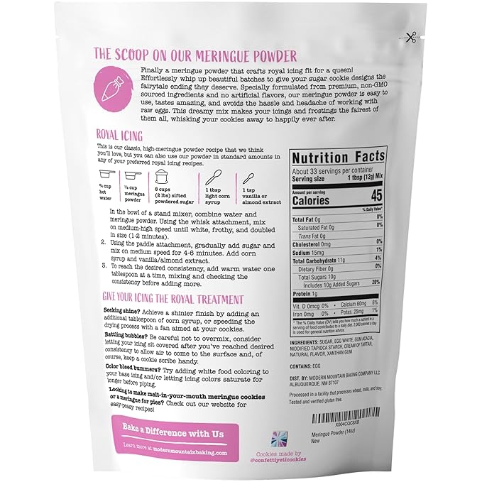 Meringue Powder (14oz) For Royal Icing, Premium Quality, High Egg White Formula, Create Incredible