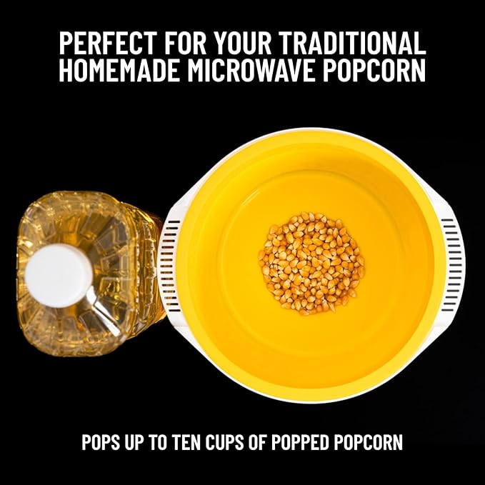 Opopop Silicone Popcorn Popper - Microwave Popcorn Maker Collapsible Bowl, BPA-Free and Dishwasher