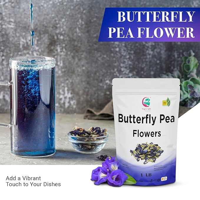 Butterfly Pea Flower Dried 1 LB (1000+ Cups) | Blue Butterfly Pea Flower Tea | Beautiful Blue Or