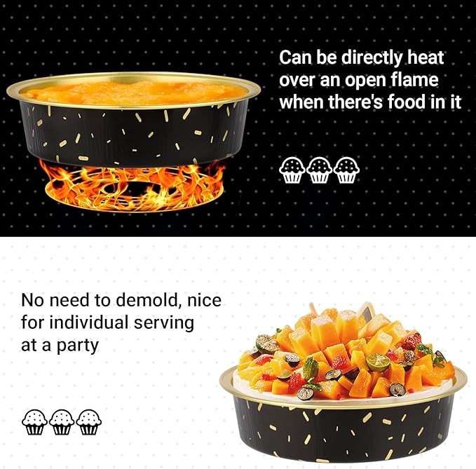 Beasea Disposable Baking Cups, 100 Pack 7.3oz 215ml Aluminum Ramekins Foil Baking Cups 4" Cupcake