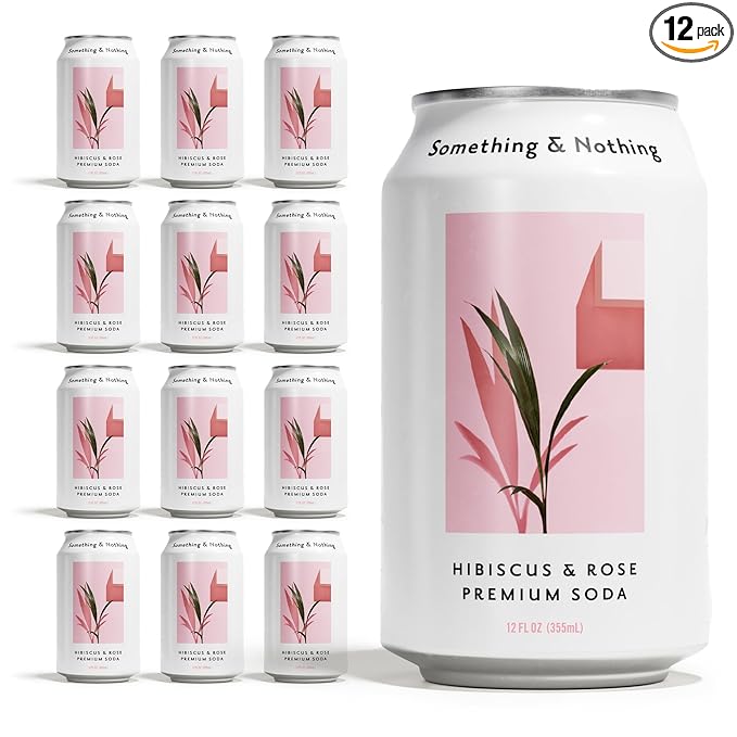 Something & Nothing Hibiscus & Rose Flavoured Sparkling Water | Lightly Carbonated, Full Flavoured