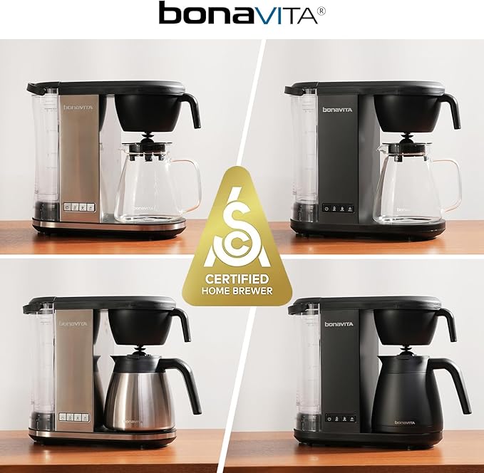 Bonavita Enthusiast 8 Cup Drip Coffee Brewer, Pour Over, SCA Certified Coffee Machine with Thermal