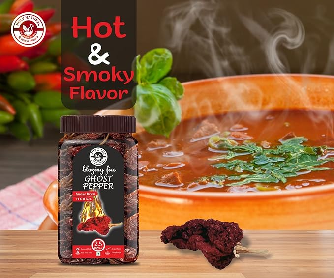 Ghost Pepper Chili Whole (Bhut Jolokia Chili/Ghost Pepper Pod) ??2.5 oz/71 gm, 100% Pure, Smoked