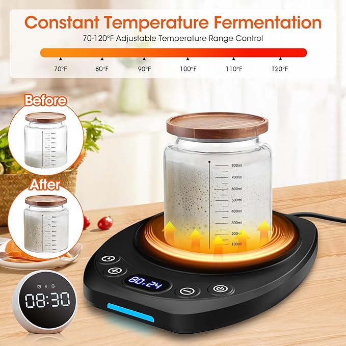 MQFORU Upgrade Sourdough Starter Warmer Mat, Precise 1°F Thermostat Control (70-120°F), Smart