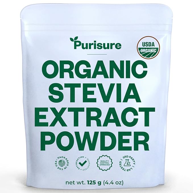 Purisure Stevia Concentrated Powder,125 g, Premium Zero Calorie Sweetener - Powdered Pure Stevia