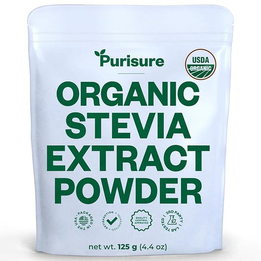 Purisure Stevia Concentrated Powder,125 g, Premium Zero Calorie Sweetener - Powdered Pure Stevia