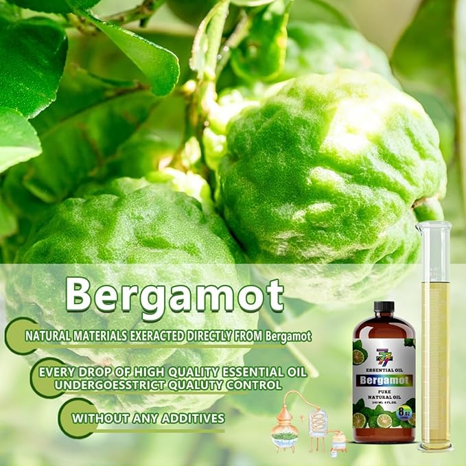 Bergamot Essential Oil (8 oz / 240 ml) ??Bergamot Oils for diffusers, humidifiers, Home Baths
