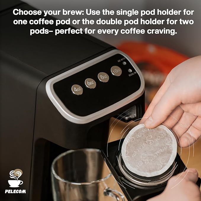 PeleCafe Coffee Machine – Compatible with Senseo Pods – Fast Brewing Single-Serve Coffee Maker with