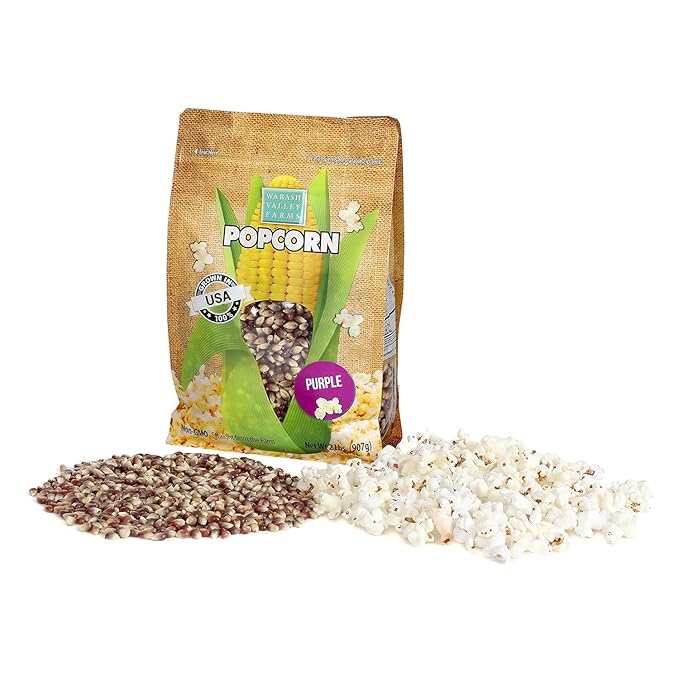 Wabash Valley Farms Popcorn Kernels - Purple Popcorn Kernels, Gourmet Popcorn Kernels for Popcorn