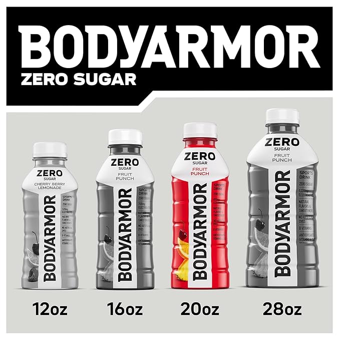 BODYARMOR ZERO Sugar Fruit Punch, Sugar Free Sports Drink - Low-Calorie Hydration - Natural Flavors