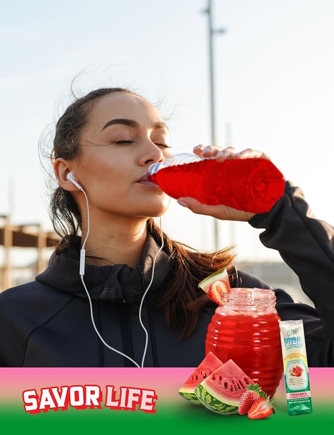 Hydration + Energy Sugar-Free Powder Packets |Electrolyte Agua Fresca Drink Mix, Caffeine &