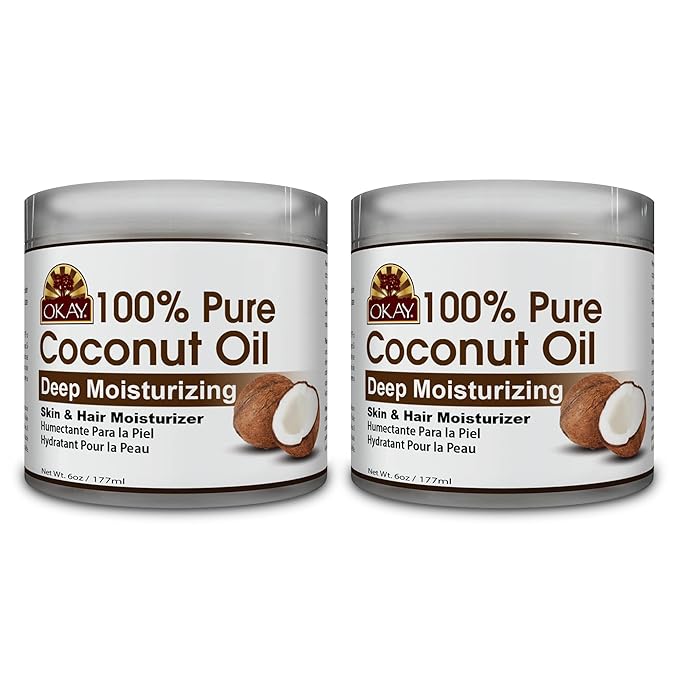 Okay 100% Pure Coconut Oil for Hair & Skin - Coconut Oil for Women & Men, Perfect for Body & Face