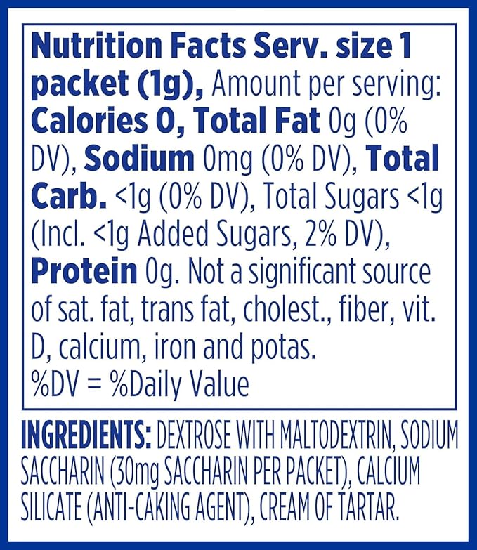 EQUAL Pink Zero Calorie Sweetener, Saccharin Sugar Substitute, Zero Calorie Sweetener Packets