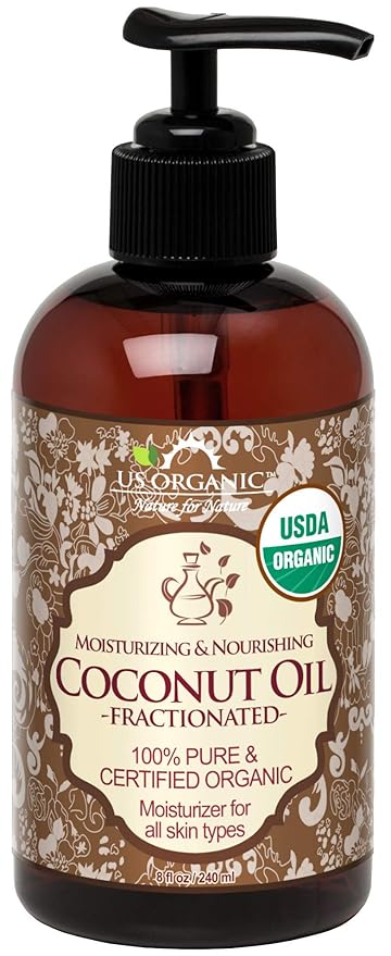 US Organic Fractionated Coconut MCT Oil (Liquid Coconut Oil), USDA Certified Organic, Non-GMO