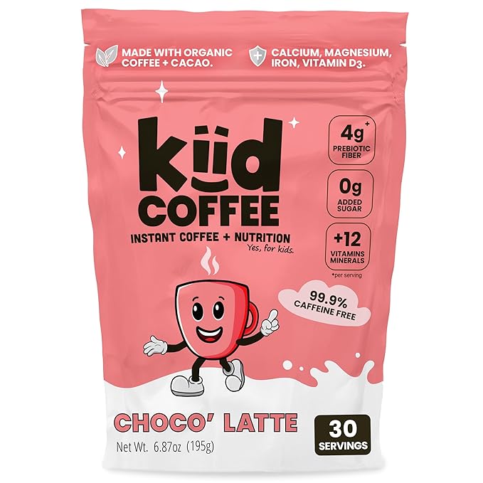 Kiid Coffee - 99.9% Caffeine-Free Organic Coffee for Kids - As Seen on Shark Tank - 12 Vitamins &