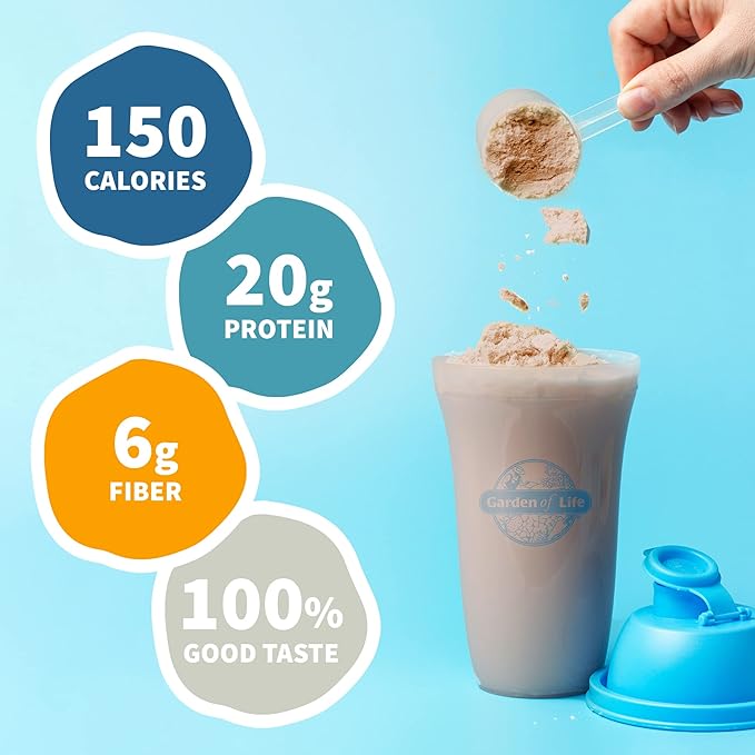 Garden of Life Meal Replacement Shakes, Raw Organic, Chocolate Protein Powder with Plant Based Pea