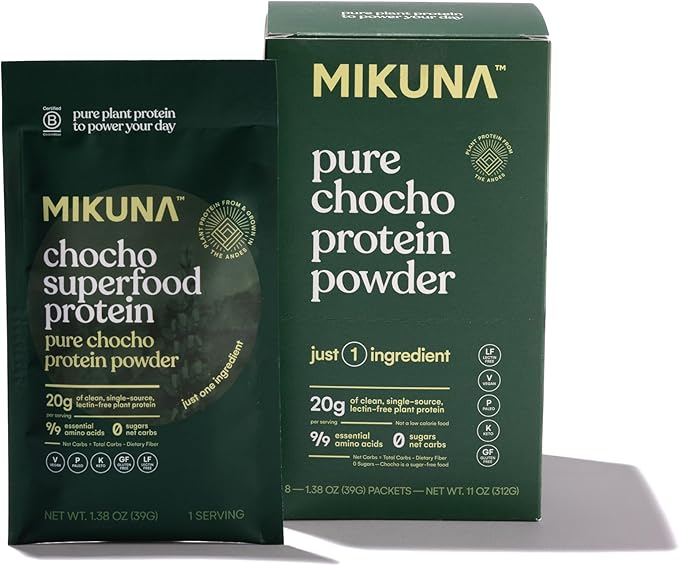 Mikuna Chocho Superfood Protein, Plant-Based Protein Powder, Travel Packs - Vegan, Gluten Free, 3g