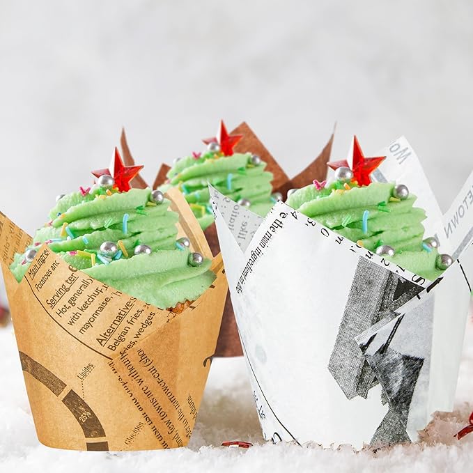 800 Pcs Tulip Cupcake Liners Baking Cups Muffin Baking Cupcake Liners Wrappers Greaseproof Tulip