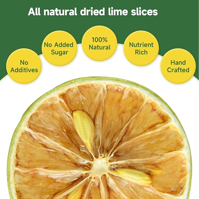 Dried Lime Slices,8.82oz/250g,Dehydrated Fruit For Cocktails,100% Natural No Additives No Sugar