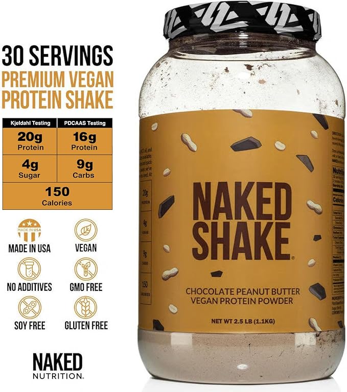 NAKED Shake - Chocolate Peanut Butter Protein Powder - Vegan Protein Powder from US & Canadian