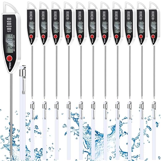 12 Set Waterproof Food Thermometer for Water, Liquid, Candle and Cooking Digital Meat Thermometer