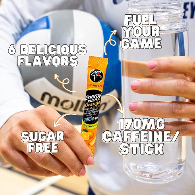 4C Powder Energy Rush Stix, Energy Rush - Orange 350 Count, Bulk Buy, Singles Stix, On the Go