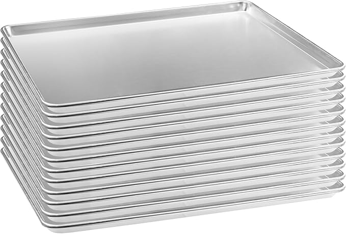 HARDURA Aluminum Baking Sheet Pan 18”L X 26”W X 1”H Cookie Sheet, 12Packs, For Oven in Bakery &