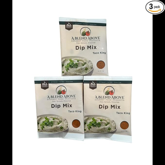 A Blend Above Taco Dip Mix, 3 pack, 1 oz. Each, Makes 16 Ounces, Gluten-Free, No MSG, All Natural