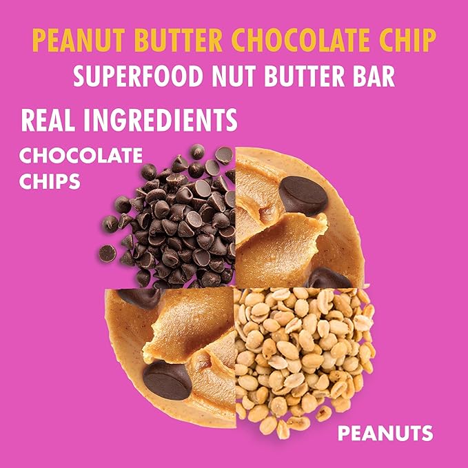 B.T.R. Nation Vegan Keto Superfood Protein Bars - Peanut Butter Chocolate Chip BLISS | (12) Bars |
