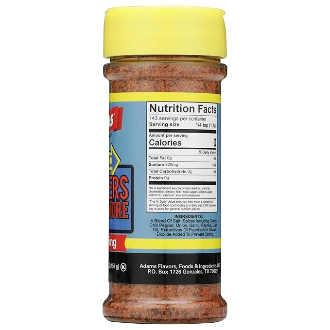 Adam's Seasonings 3.5-6oz Container (Pack of 3) Choose Flavor Below (Burgers Fries & More 5.54oz)