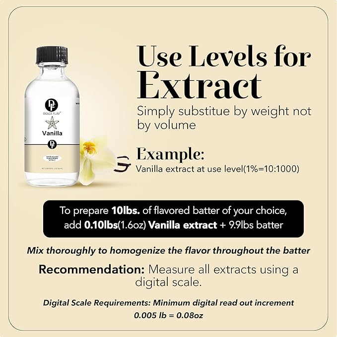 Dolce Flav Vanilla Extract ??2 Ounce Water-Soluble Kosher, Sugar-Free, Concentrated Vanilla