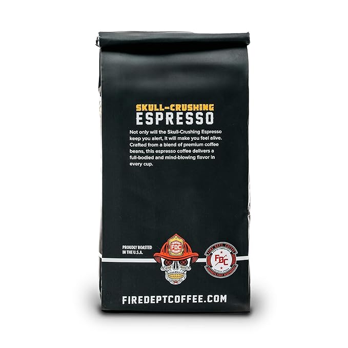 Fire Department Coffee - Gives Back to Firefighters - Full-Bodied & Bold Skull Crushing Espresso