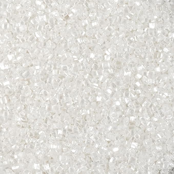 Edible White Sprinkles, White Sanding Sugar Sprinkles for Cake Decorating, Food Grade 150g, Cookie