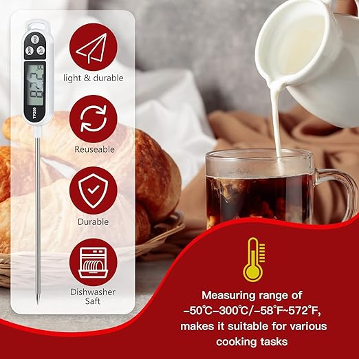 Meat Food Thermometer Food with Probe Water Liquid Instant Read Digital Thermometer Kitchen Cooking
