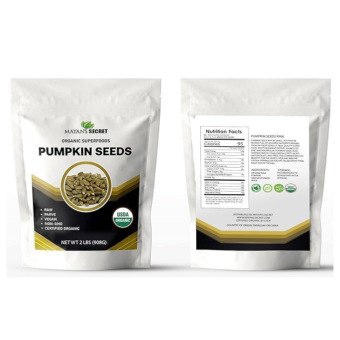 Mayan's Secret - Raw Pumpkin Seeds Organic, 2 Lbs - Premium Quality | Fresh | Unsalted