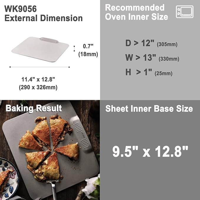 CHEFMADE Cookie Sheet Pan, 12-Inch One-Handed Gripping Non-Stick Rimless Bakeware for Oven Baking