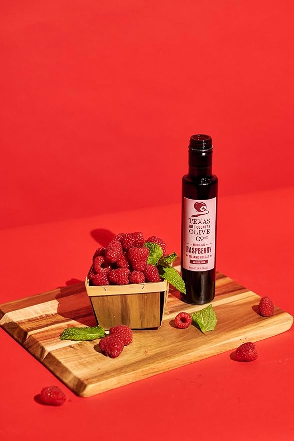 Raspberry Balsamic Vinegar - Gourmet Barrel Aged Infused Balsamic Vinegar - Great for Dressing