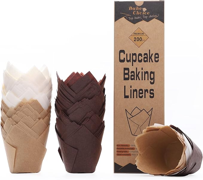 Nordic Paper 200pcs Tulip Cupcake Liners for Baking Cups EU Parchment paper Standard Size Tulip