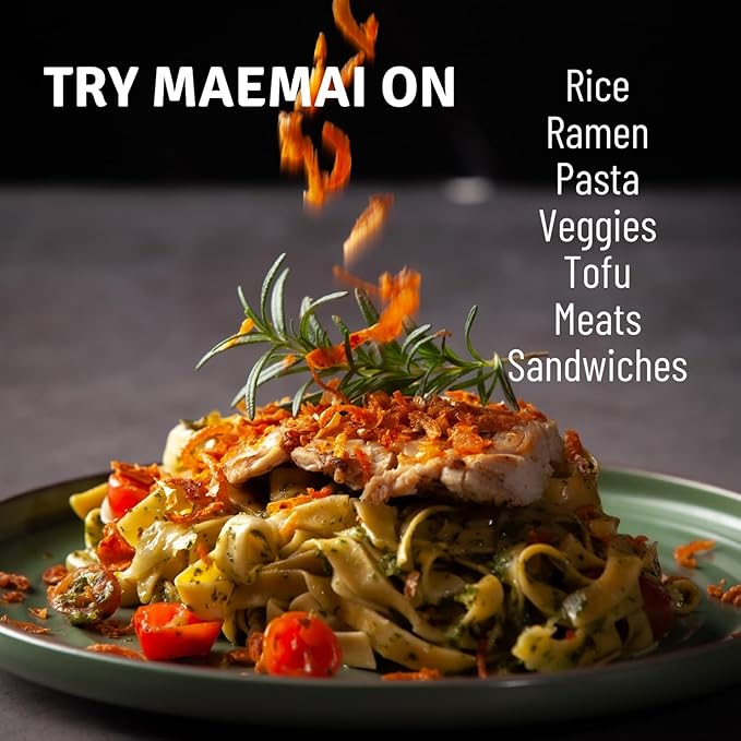 MaeMai Medium Spice (SPICY) - Crispy Onions & Garlic Flakes - Crunchy All-Purpose Seasoning, Keto