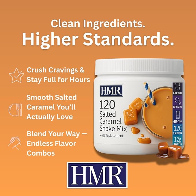 HMR 120 Shake Meal Replacement Powder | Salted Caramel Shake Mix to Support Healthy Weight Loss |