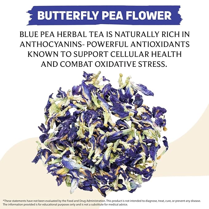 BREWIX, Butterfly Pea Flower Herbal Tea Loose Leaf (40+ Cups,1.41oz/40g) | Caffeine Free | Premium