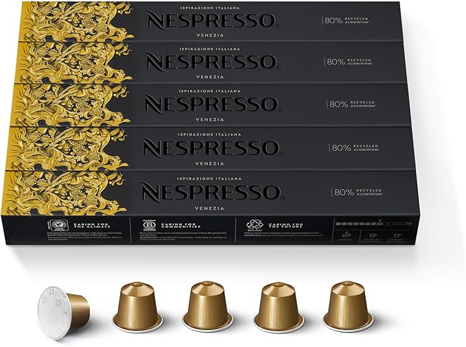 Nespresso Capsules Original Line, Ispirazione Venezia, Medium Roast Coffee Pods, 50-Count Espresso