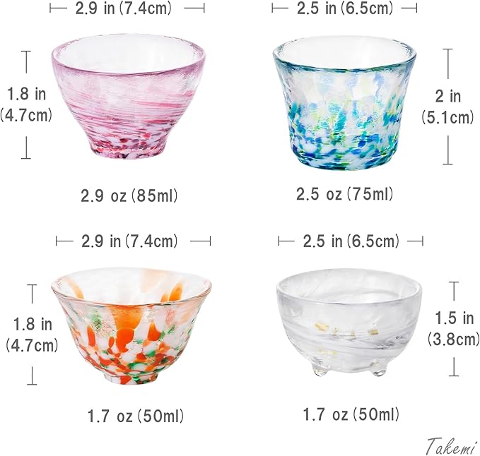 Japanese drinkware gift Handcrafted Mini Glass Set Elegant Japanese Sake Cups Perfect for Any