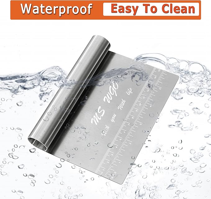 Pro Dough Pastry Scraper/Cutter/Chopper Stainless Steel Mirror Polished with Measuring Scale