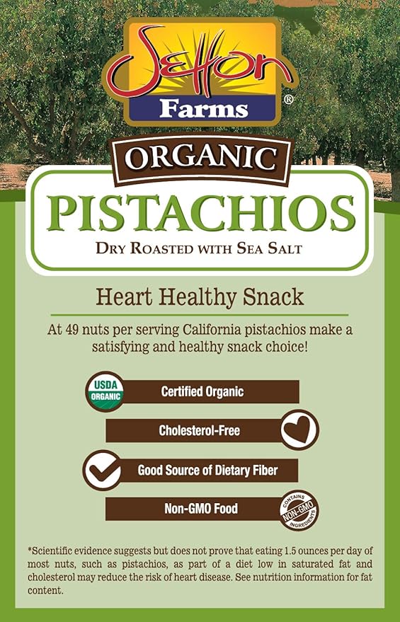 Organic Pistachios, Roasted Salted, 25 Lbs. Bulk Case, Kosher