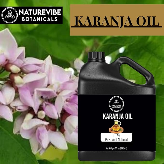 Naturevibe Botanicals Karanja Oil 32 Ounces | 100% Pure and Natural | Great for Skin Care and Hair